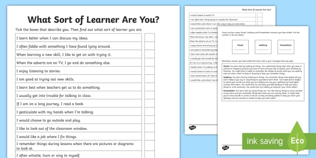 Free Learning Styles Questionnaire Printable FREE PRINTABLE TEMPLATES
