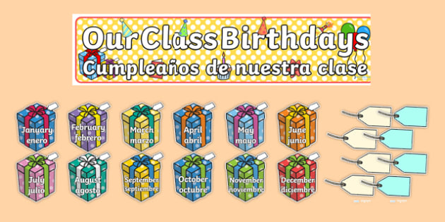 editable birthday display set