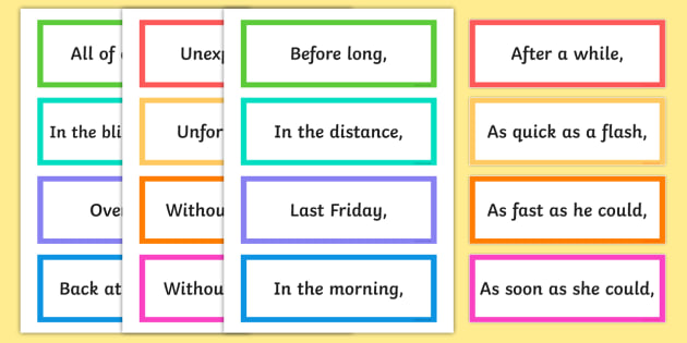 What Is A Fronted Adverbial Of Time