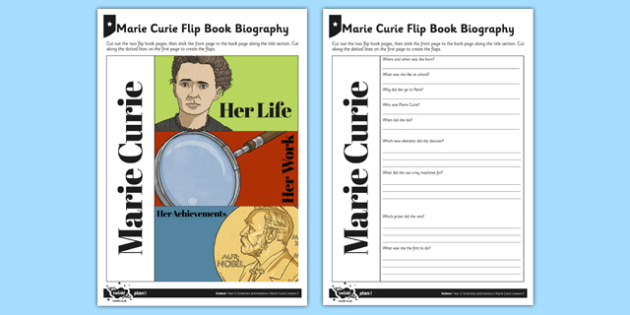 Marie Curie Flip Book Biography Teacher Made