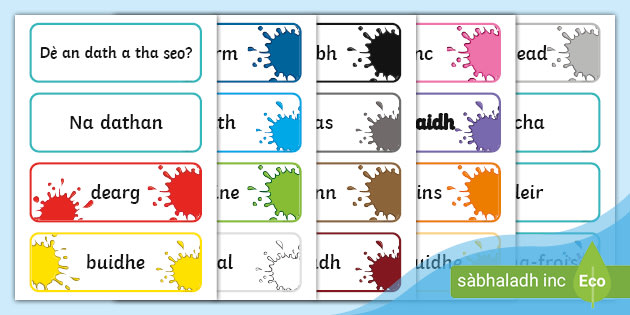 Scottish Gaelic Colour Word Cards - Teaching Resources