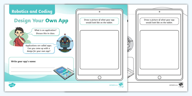 Grade R - Coding and Robotics - Digital Concepts Worksheet: Design an App