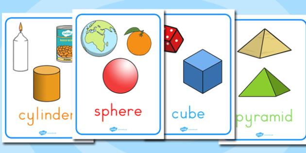 Shape Posters with Everyday Examples - maths, 2d, objects