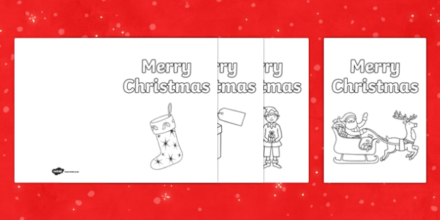 Colour In Christmas Card Ideas Eyfs Christmas Resources