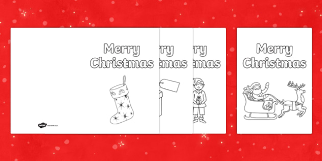 Christmas Card Ideas EYFS - Christmas Card Ideas Colour In