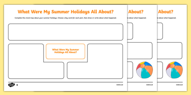 Back To School Summer Holidays Mind Map Worksheet Worksheet Scottish