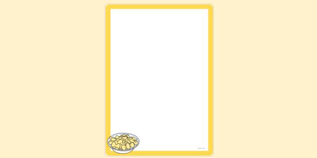 FREE! - Simple Blank Bowl of Pasta Page Border | Twinkl