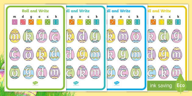 Roll And Write Easter Letter Formation M D G O C K Activity