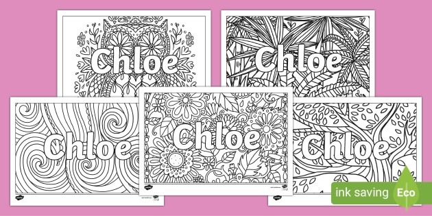 FREE! - Chloe Mindfulness Name Colouring Activity