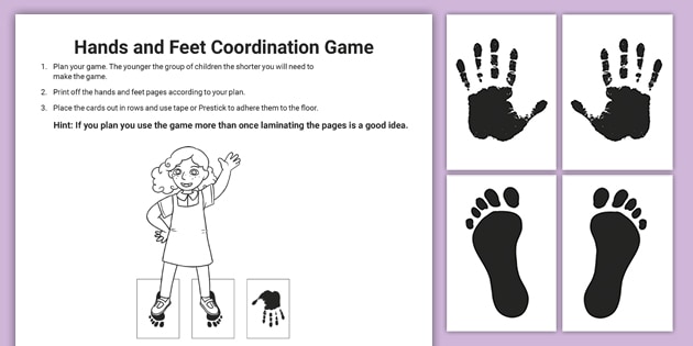 FREE! Hands and Feet Coordination Game (teacher made)