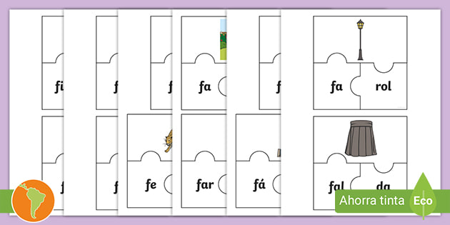 Rompecabezas Con Las Silabas Fa Fe Fi Fo Fu