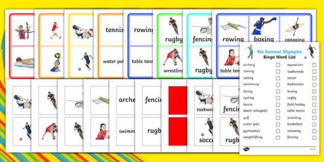 Rio Summer Olympics Bingo - usa, america, rio olympics, rio