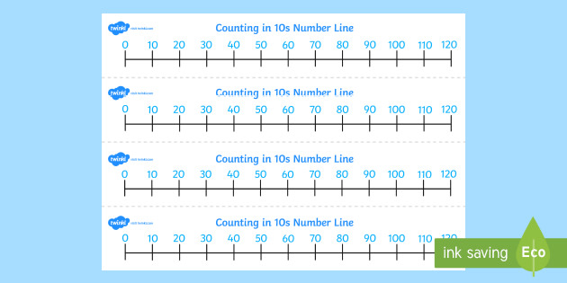 Counting In 10s On A Number Line Worksheet