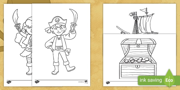Free Pirate Colouring Pages Teacher Made