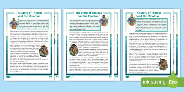 Uks2 Mythical Stories From Different Cultures The Story Of Theseus And The