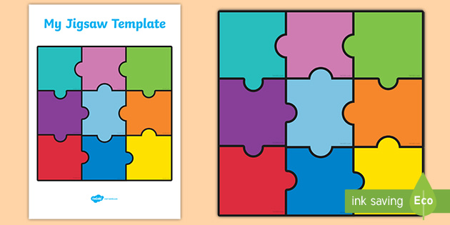 👉 4-Piece Jigsaw Puzzle Template, Primary Resource