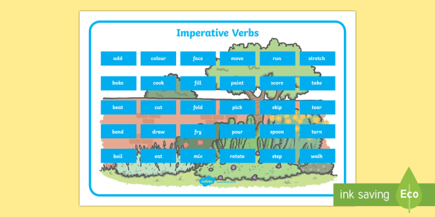 imperative verb word mat