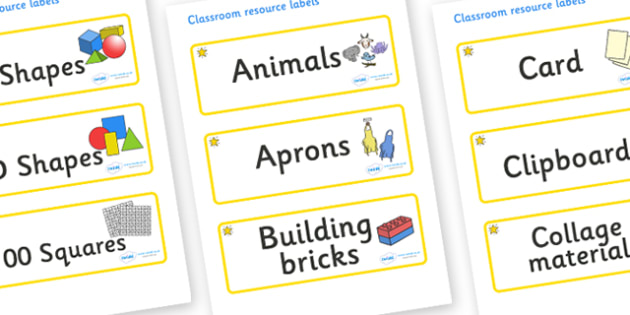 Free Star Themed Editable Classroom Resource Labels