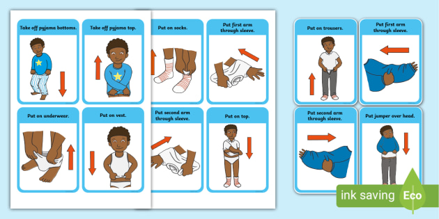 Getting Dressed Routine Cards Boys teacher Made 