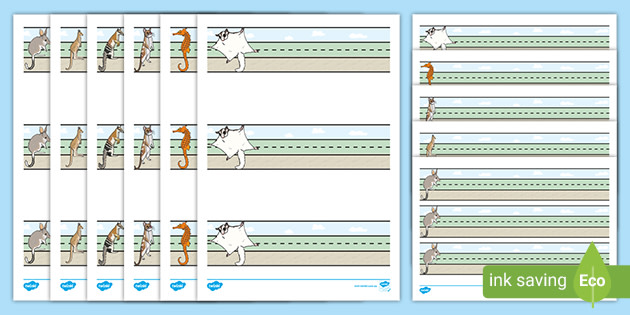 dotted thirds animal handwriting template teacher made