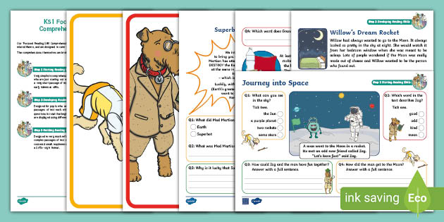 Ks1 Journey Into Space: Focused Reading Skills Comprehension Pack