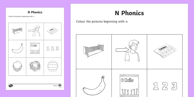 n phonics colouring worksheet worksheet teacher made