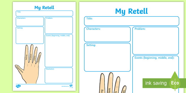 Five Finger Retell Worksheet (Teacher-Made) - Twinkl