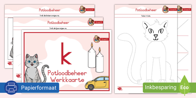 Potloodbeheer Letter K Werkkaarte (teacher Made)