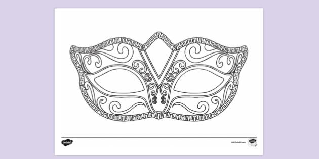 FREE! - Venetian Mask - Colouring Sheet (teacher made)