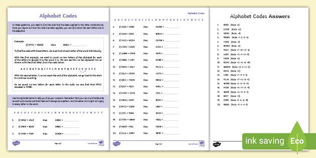 11 verbal reasoning alphabet codes