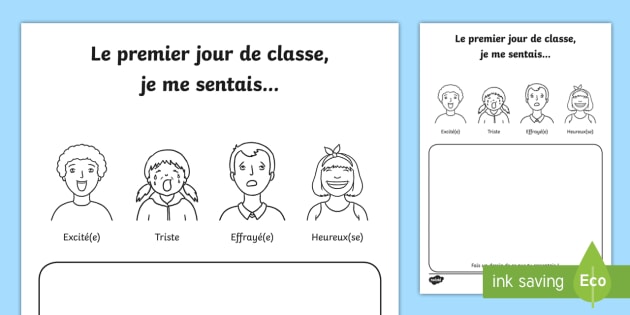 Feuille D Activites Rentree Des Classes Les Ressentis