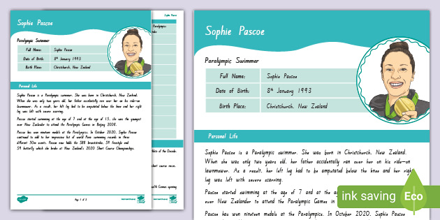 Sophie Pascoe Fact File