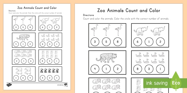 Zoo Animals Counting Worksheet / Worksheet (teacher made)