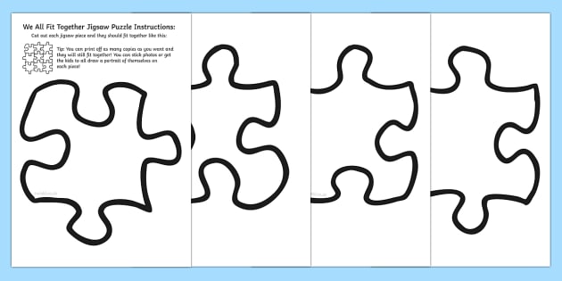 Printable Puzzle Pieces Template for Kids