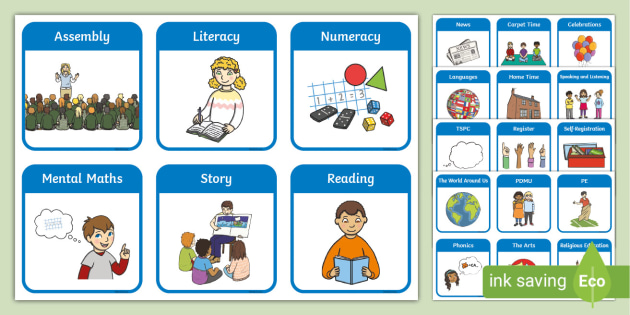 Northern Ireland Curriculum - Visual Timetable KS1