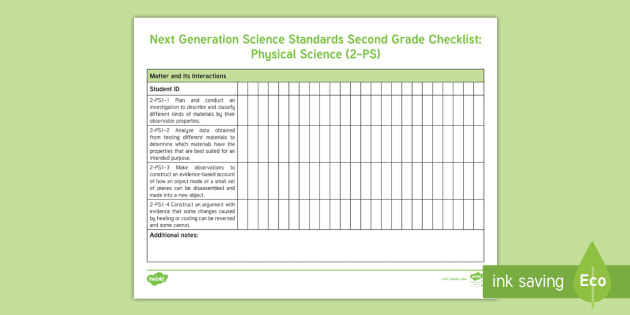 next-generation-science-standards-second-grade-student-checklist