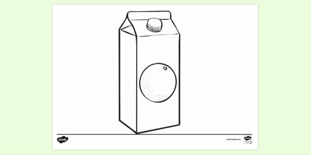 FREE! - Carton of Orange Juice Colouring Sheet | Colouring Sheets