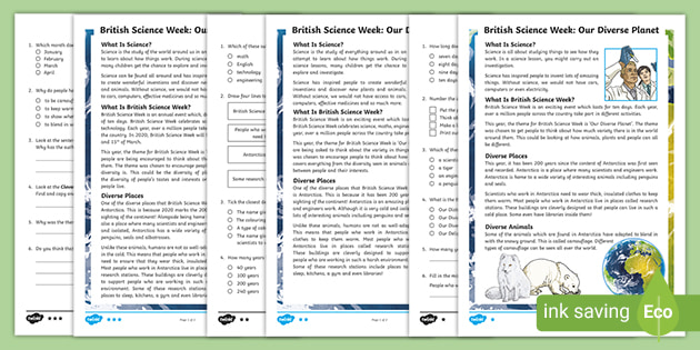 Lks2 British Science Week Our Diverse Planet Differentiated Reading