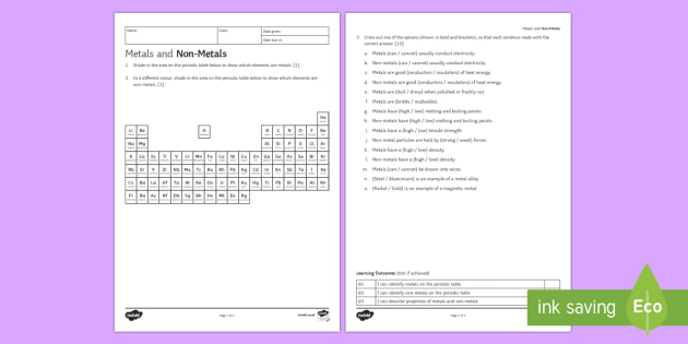 ks3 metals and non metals homework worksheet activity sheet homework metal - Periodic Table Ks3 Worksheet ks3 metals and non metals homework worksheet activity sheet homework metal - Periodic Table Ks3 Worksheet