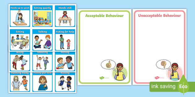Acceptable and Unacceptable Behaviour Sorting Activity