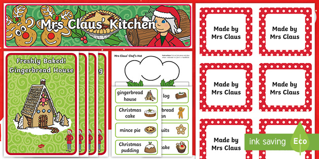 Mrs Claus' Kitchen Role Play Resource Pack (teacher made)