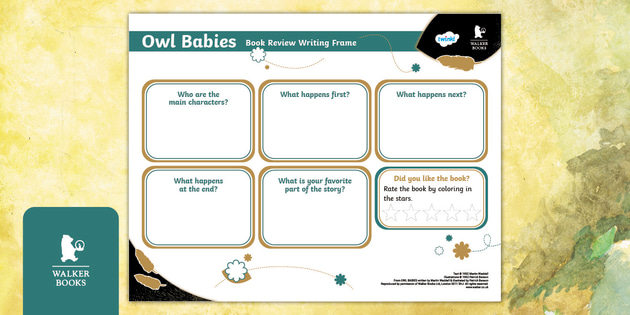 FREE Owl Babies Book Review Writing Frame (teacher Made)