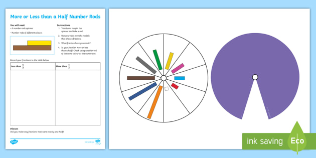 more or less than a half number rods worksheet worksheet more or less than a half number rods worksheet worksheet cuisenaire rods number