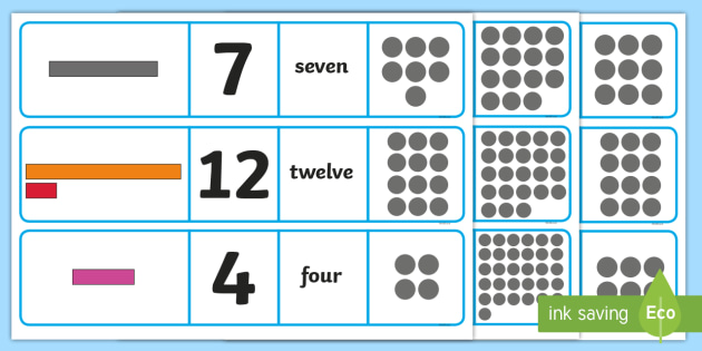 Number Rods Matching Card Game - cuisenaire rods, number rods