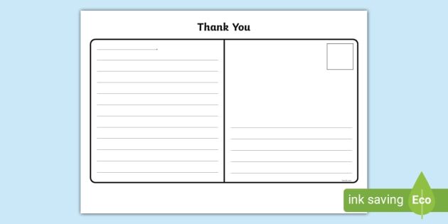 Thank You Postcard Template (teacher made)