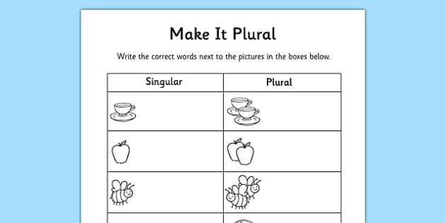 Editable Singular And Plural Worksheet Teacher Made