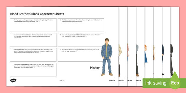 Gcse English Literature Character Revision Worksheet Activity Sheets To