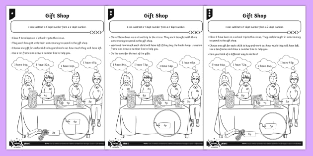 Subtracting two digit numbers (problem solving) - Studyladder