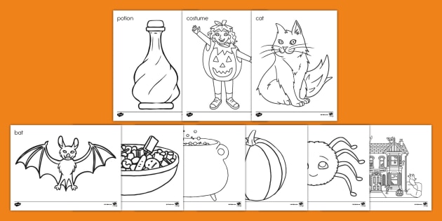 Halloween Coloring Book For Kids: (Ages 8-12) Full-Page Monsters