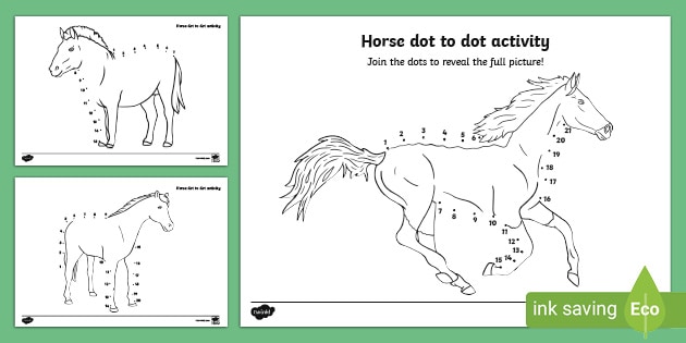 free horse dot to dot printable ks1 teacher made